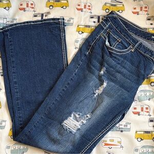 Maurices Women's Blue Distressed Jeans